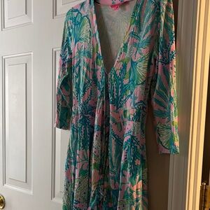 Lilly Pulitzer Pink and Green Floral Dress